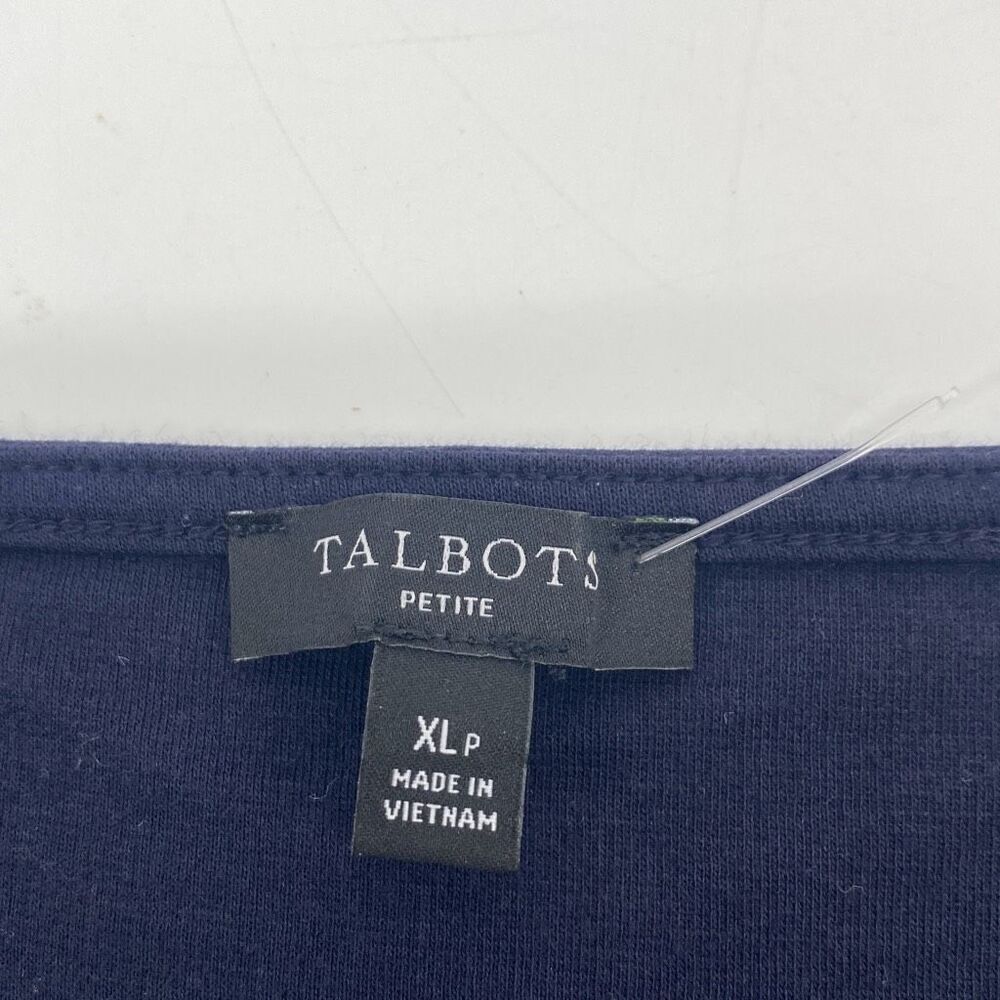 Talbots Knot Round Neck Shell Tank Cotton‎ Navy XLP - Picture 8 of 10